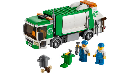 lego green garbage truck
